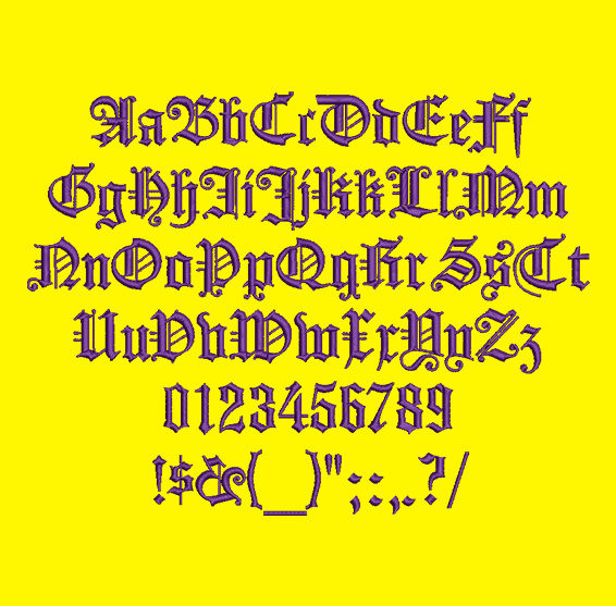 Exquisite Old German - Koenigsberger Gotisch Embroidery Font Now Includes BX Format