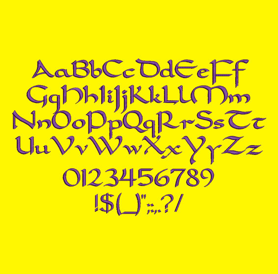 Celtic Style - Carolingia Machine Embroidery Font Now Includes BX Format!