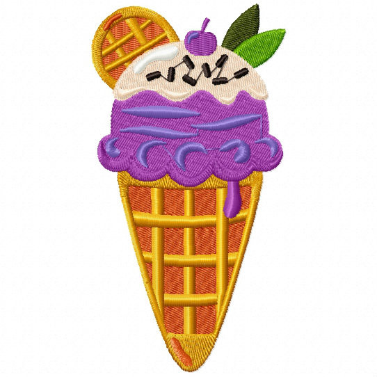 Ice Cream #09 Machine Embroidery Design