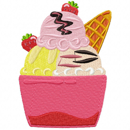 Ice Cream #10 Machine Embroidery Design