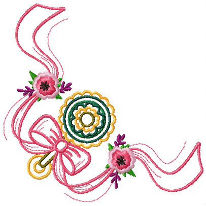 Cute Baby Napkin Corner #02 Machine Embroidery Design