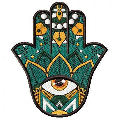 Hamsa Leaf #04 Machine Embroidery Design
