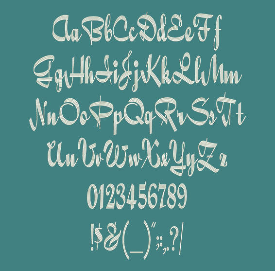 Calligraphy Font - Quigley Wiggly Machine Embroidery Font Now Includes BX Format!