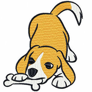 Playful Beagle - Beagle Collection #03 Machine Embroidery Design