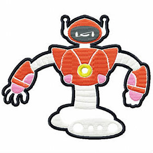 Dancing Cyborg - Robot Collection #01 Stitched and Applique Machine Embroidery Design