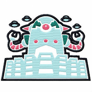 Pouty Cyborg - Robot Collection #05 Stitched and Applique Machine Embroidery Design