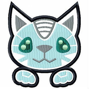 Cat Cyborg - Robot Collection #10 Stitched and Applique Machine Embroidery Design