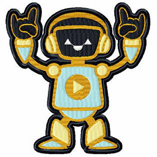 Funky Cyborg - Robot Collection #12 Stitched and Applique Machine Embroidery Design