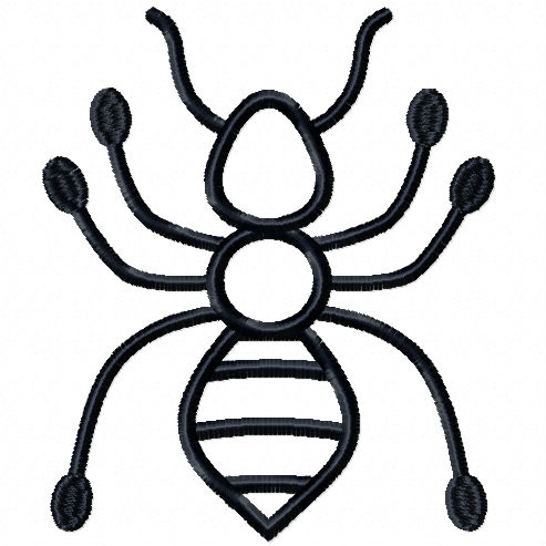 Ant - Insect Collection #01 Stitched and Applique Machine Embroidery Design