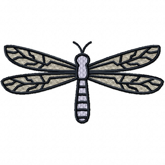 Dragonfly - Insect Collection #05 Stitched and Applique Machine Embroidery Design