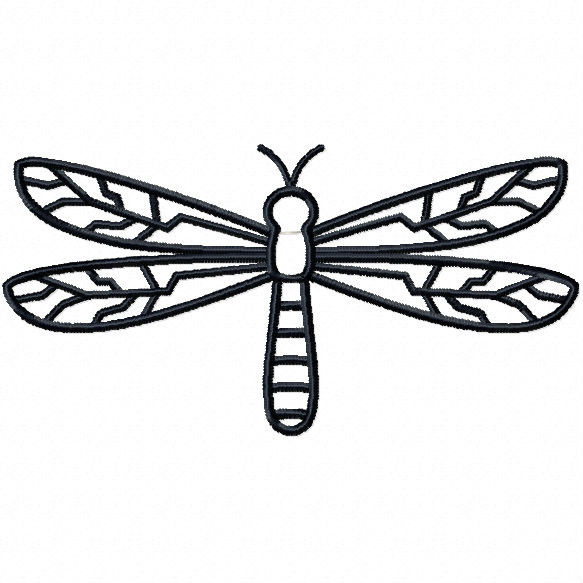 Dragonfly - Insect Collection #05 Stitched and Applique Machine Embroidery Design