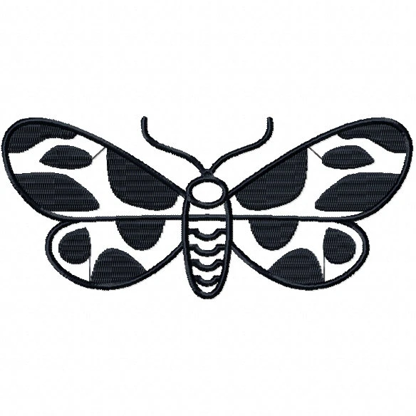 Cute Butterfly - Insect Collection #08 Stitched and Applique Machine Embroidery Design