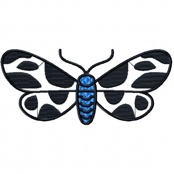 Cute Butterfly - Insect Collection #08 Stitched and Applique Machine Embroidery Design