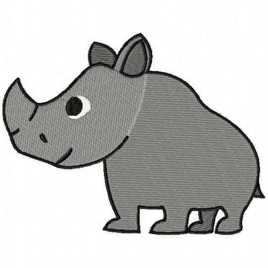 Rhino - Safari Animals #14 Machine Embroidery Design