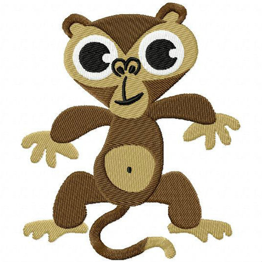 Monkey - Safari Animals #16 Machine Embroidery Design