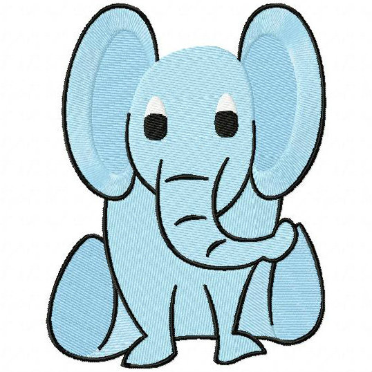 Baby Elephant - Safari Animals #17 Machine Embroidery Design