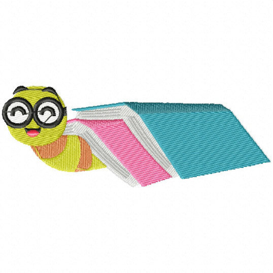 Book Blanket - Bookworm #05 Machine Embroidery Design