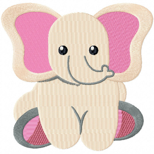 Stuffed Elephant - Stuffed Toy #09 Machine Embroidery Design