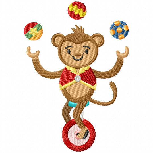 Carnival Monkey - Carnival #07 Machine Embroidery Design