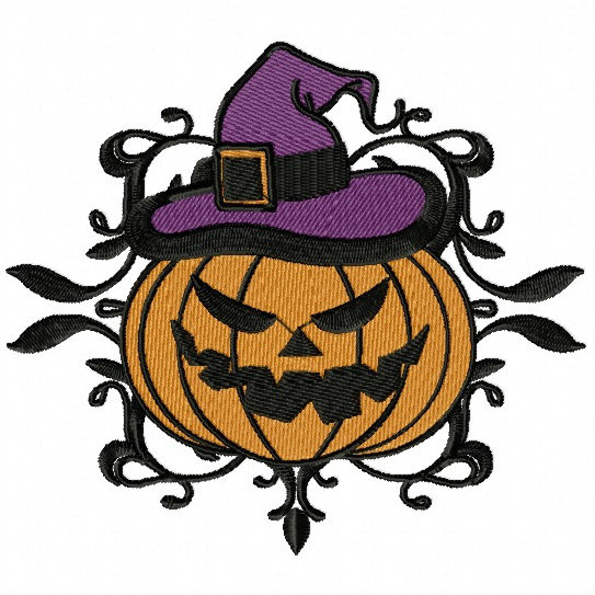 Jack O Lantern - Happy Halloween #02 Machine Embroidery Design