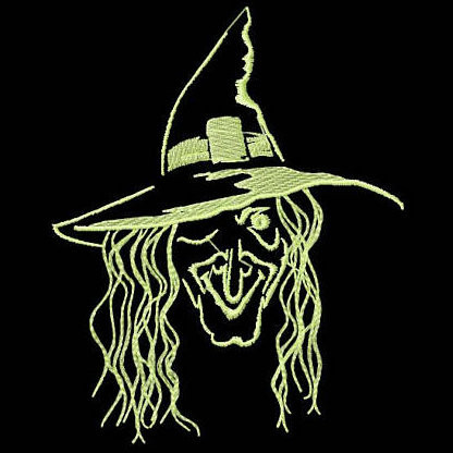 Witch - Glow in the Dark Halloween #08 Machine Embroidery Design