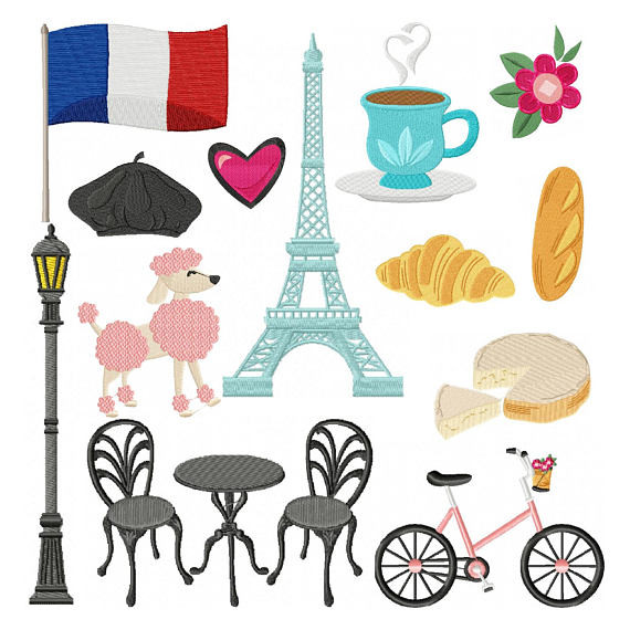 French Cafe Collection 13 Machine Embroidery Designs