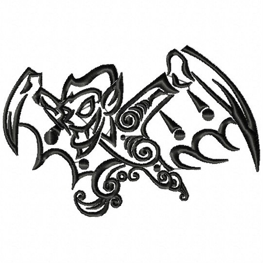 Dracula - Tribal Tattoo Halloween Design #02 Machine Embroidery Design