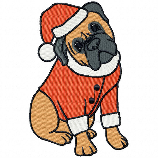 Christmas Bullmastiff - Bullmastiff Collection #05 Machine Embroidery Design