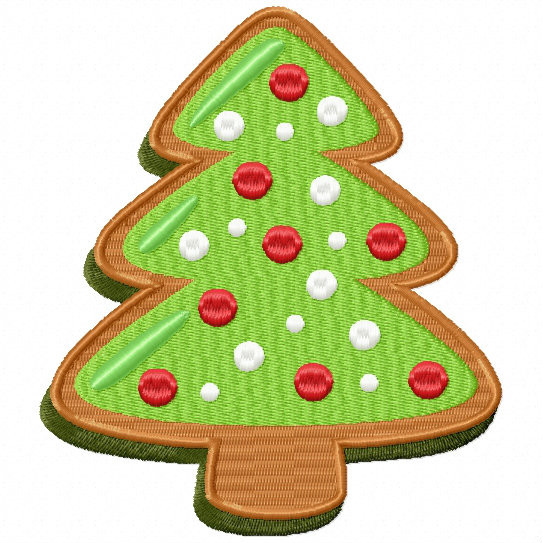 Christmas Tree Cookie - Christmas Cookies #03 Machine Embroidery Design