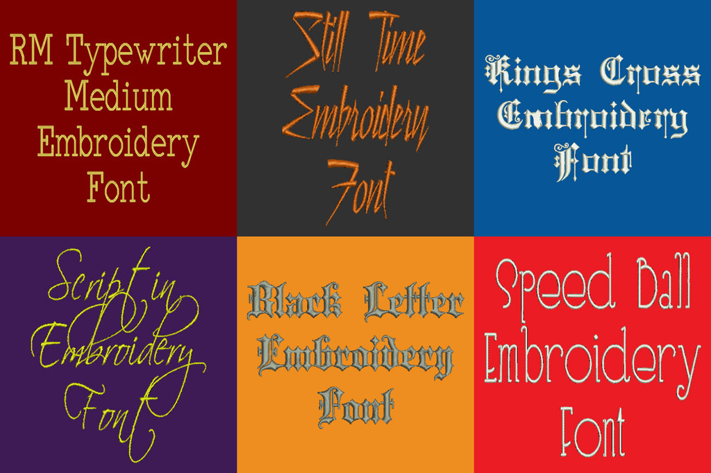 20 BX Fonts - Font Bundle 3 - 20 Embrilliance Machine Embroidery Fonts