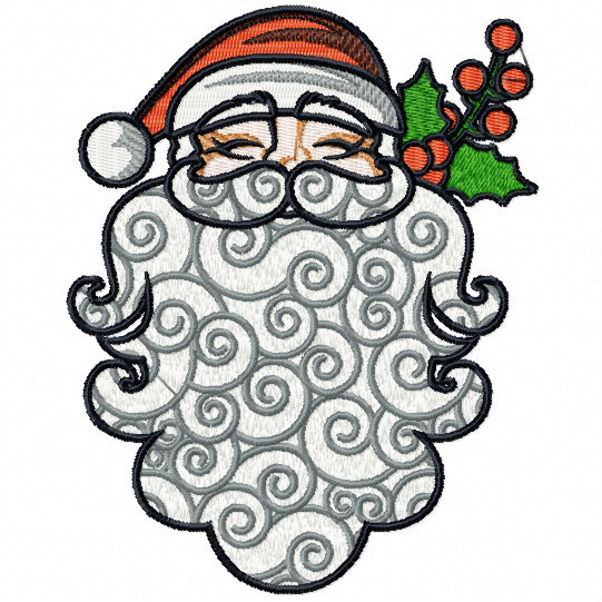 Santa's Beard #01 Machine Embroidery Design