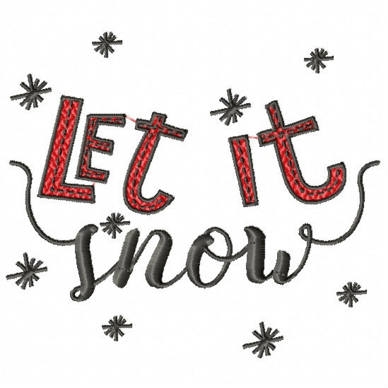 Let it Snow - Christmas Design #03 Machine Embroidery Design