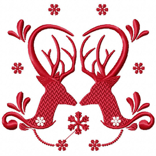 Christmas Antlers #05 Machine Embroidery Design