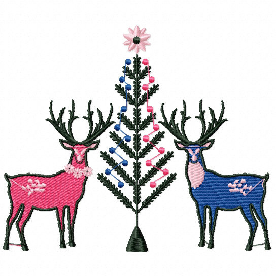 Christmas Reindeer #01 Machine Embroidery Design