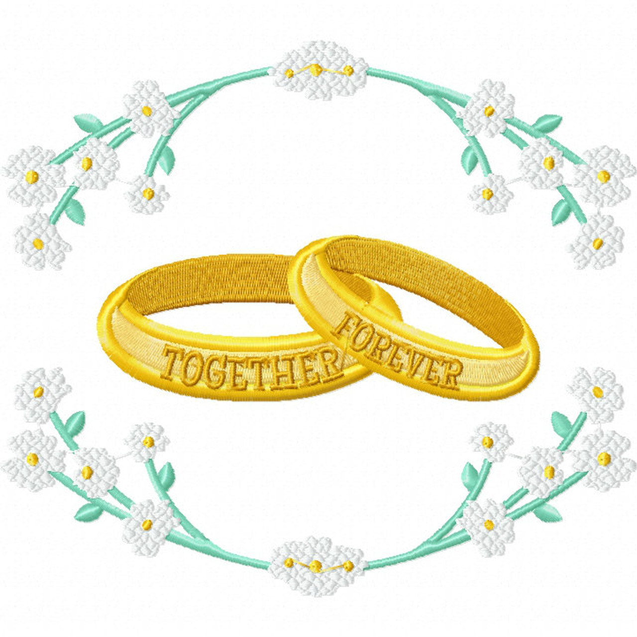 Machine Embroidery Design - Wedding Ring Collection #07