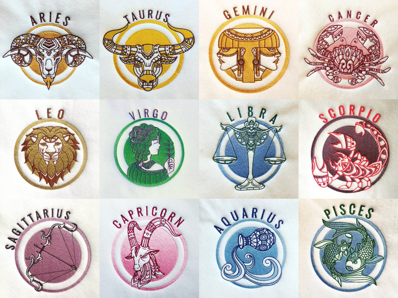 Machine Embroidery Designs Horoscope Zodiac Collection