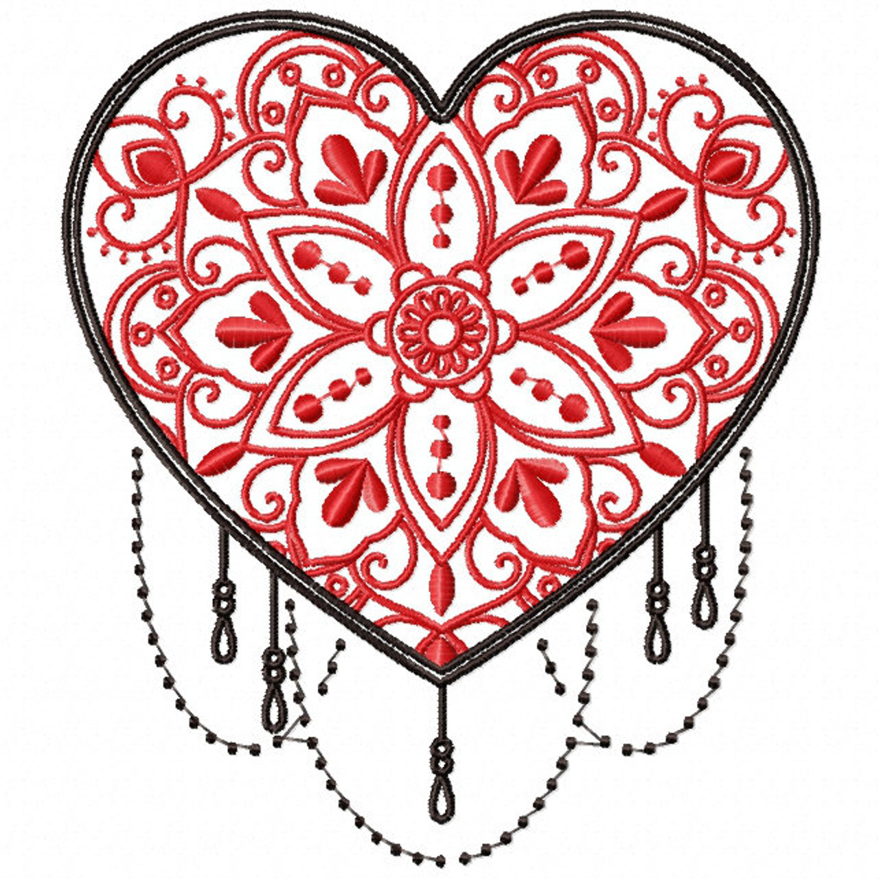 Machine Embroidery Design Mandala Heart Collection 02