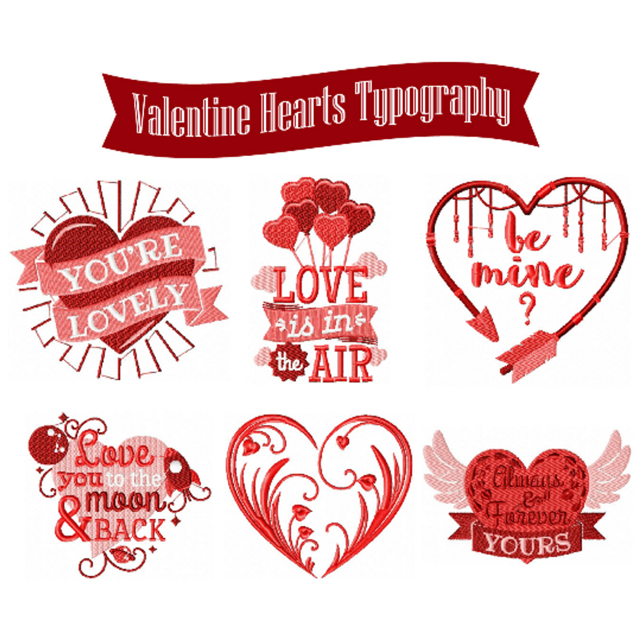 Happy Valentines Day Fancy Script Filled Machine Embroidery Design  Digitized Pattern