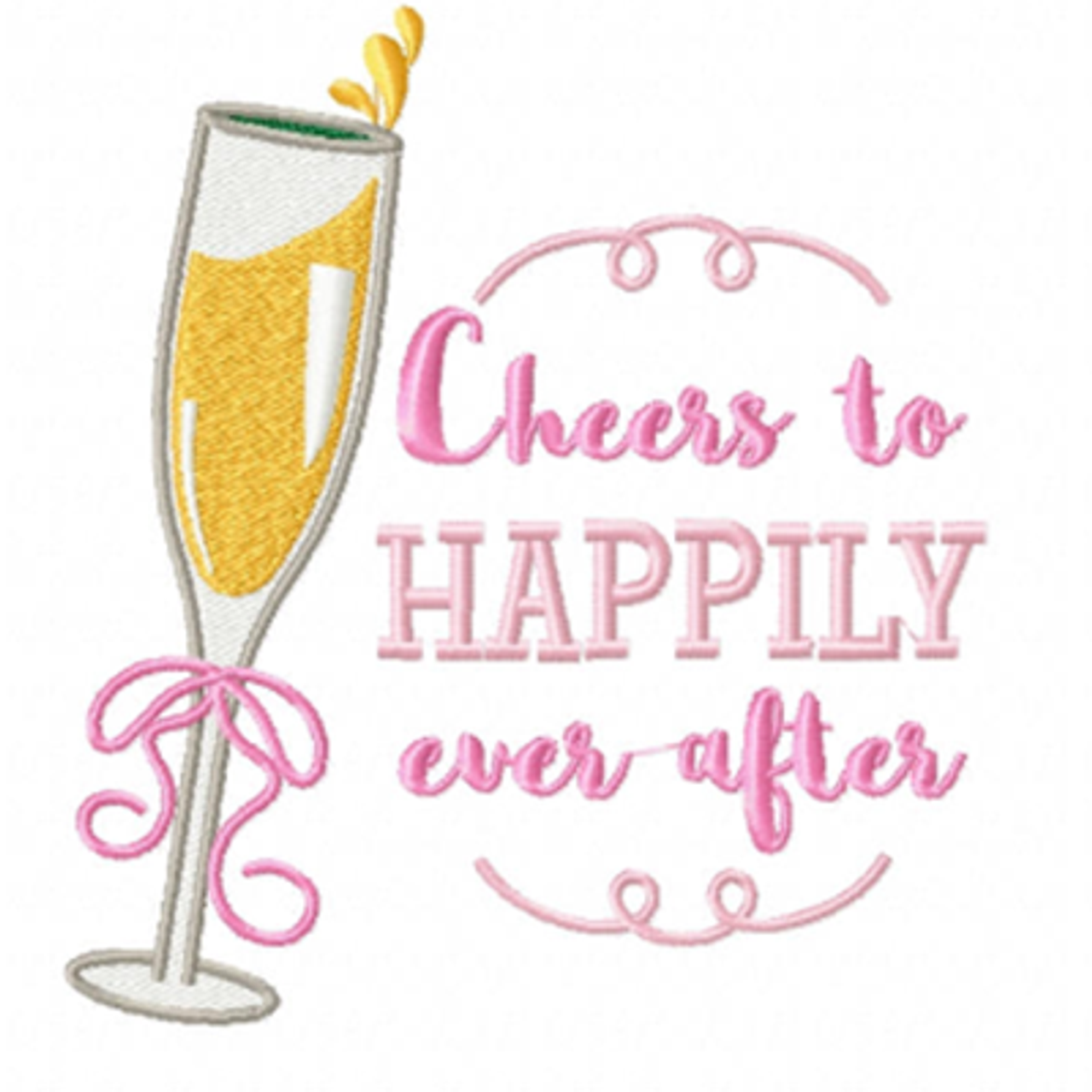 Machine Embroidery Design - Champagne Toast Collection #07