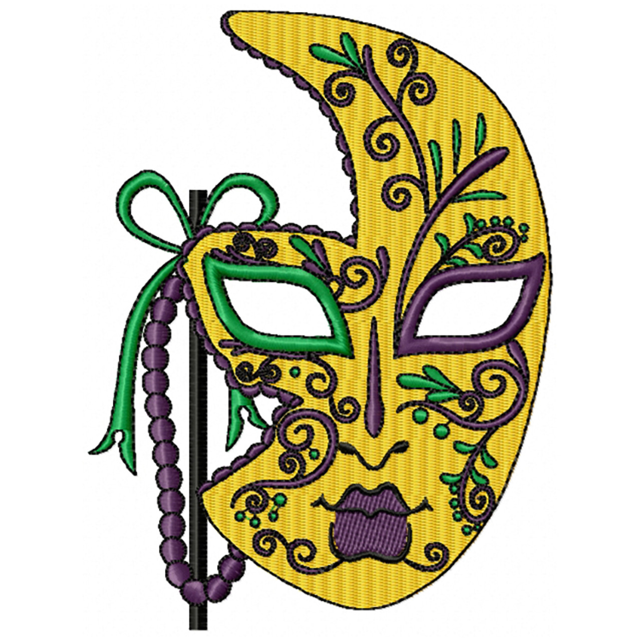 Mardi Gras Feather Mask Embroidery Design - Sewing Divine