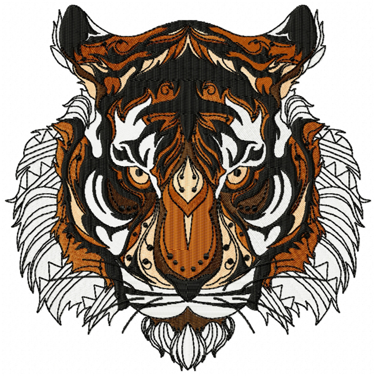 Machine Embroidery Design Detailed Tiger Face A Collection