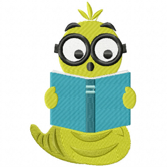 Machine Embroidery Design - Bookworm Collection #03