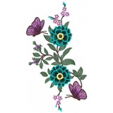 Machine Embroidery Design - Flower Garden And Butterflies #04 Collection