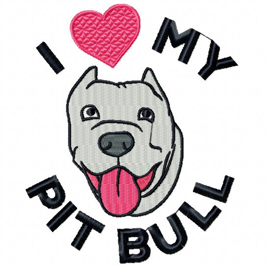Machine Embroidery Design Pit Bull Collection 01