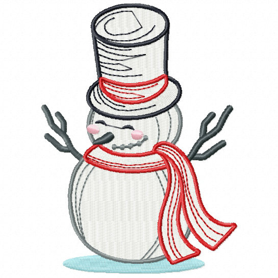 Machine Embroidery Design Holiday Snowman Design 03