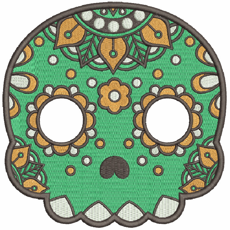 Machine Embroidery Design Sugar Skull Collection 06