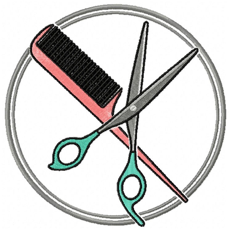 Machine Embroidery Designs Hair Stylist Collection of 8