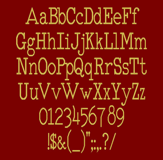 Machine Embroidery Font Blueprint Font Architext