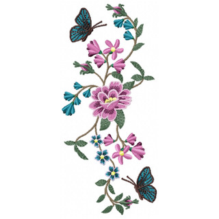 Machine Embroidery Design - Flower Garden And Butterflies #05 Collection