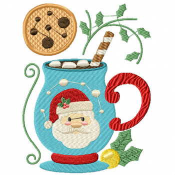 Santa's Mallows Drink - Christmas Hot Drinks #02 Machine Embroidery Design